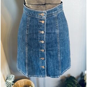 J Crew Denim Skirt A Line Button‎ Front Casual Everyday Womens